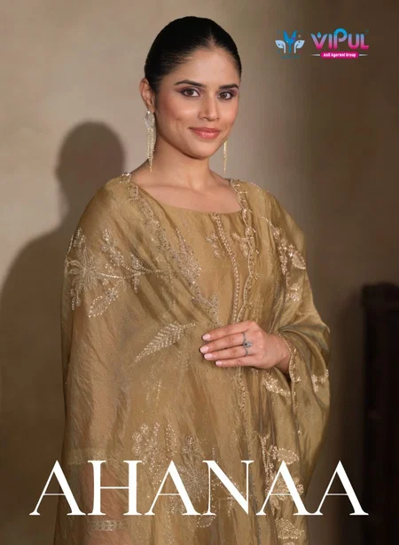 Ahanaa By Vipul Catonic Silk Organza Designer Salwar Suits
